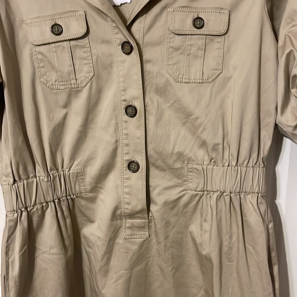 Loft khaki shirt dress. NWT. Size small - Picture 3 of 4